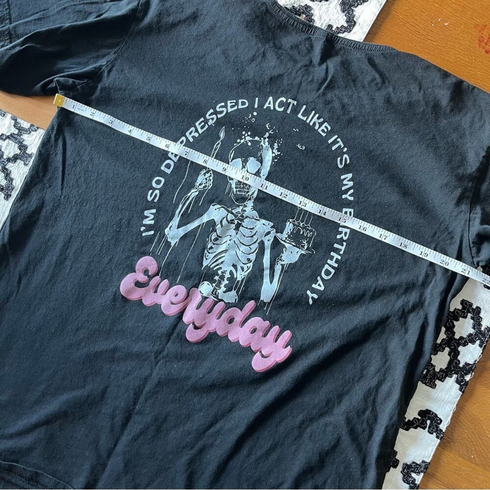 Taylor Swift Tortured Poets Department black depressed birthday tee size large L - Picture 5 of 6